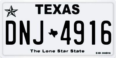 TX license plate DNJ4916