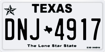TX license plate DNJ4917