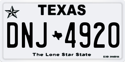 TX license plate DNJ4920