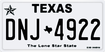 TX license plate DNJ4922