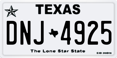 TX license plate DNJ4925