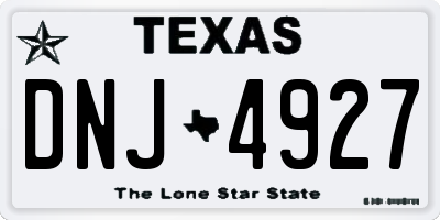 TX license plate DNJ4927