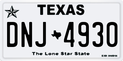 TX license plate DNJ4930