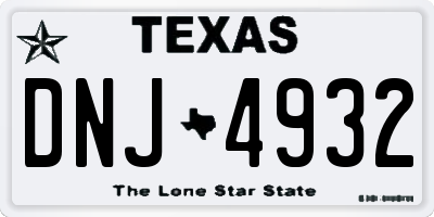 TX license plate DNJ4932