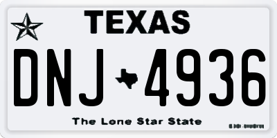 TX license plate DNJ4936