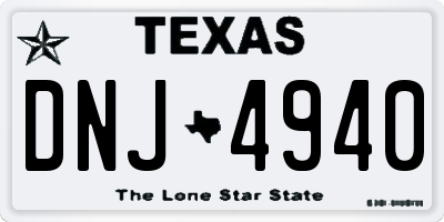 TX license plate DNJ4940
