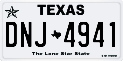 TX license plate DNJ4941