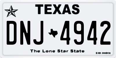 TX license plate DNJ4942