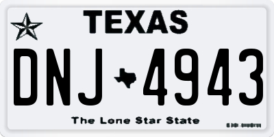 TX license plate DNJ4943