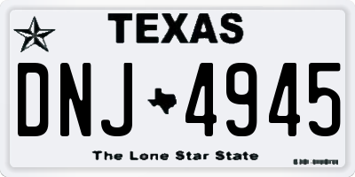 TX license plate DNJ4945