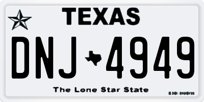 TX license plate DNJ4949