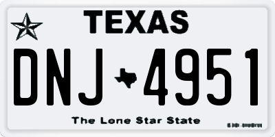 TX license plate DNJ4951