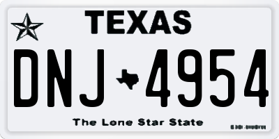 TX license plate DNJ4954