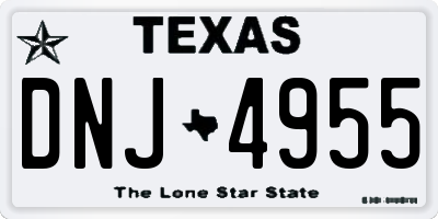 TX license plate DNJ4955