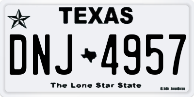 TX license plate DNJ4957