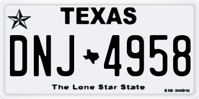 TX license plate DNJ4958