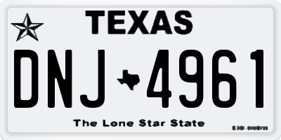 TX license plate DNJ4961
