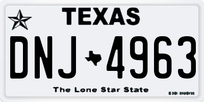 TX license plate DNJ4963