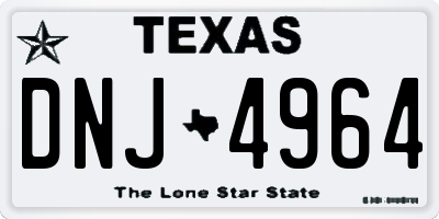 TX license plate DNJ4964