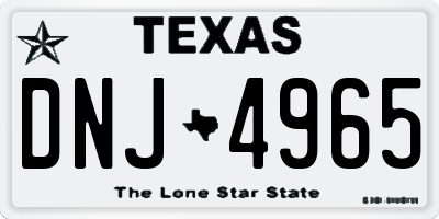 TX license plate DNJ4965
