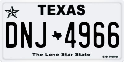 TX license plate DNJ4966