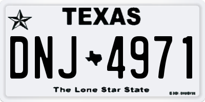TX license plate DNJ4971