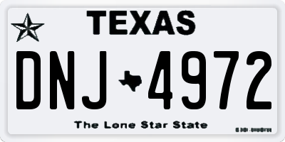 TX license plate DNJ4972