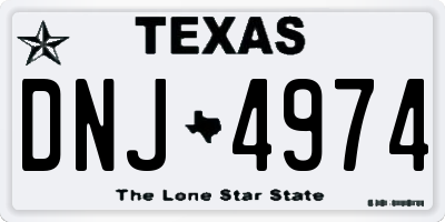 TX license plate DNJ4974