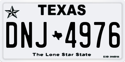 TX license plate DNJ4976