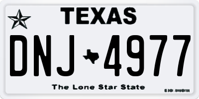 TX license plate DNJ4977