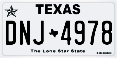 TX license plate DNJ4978