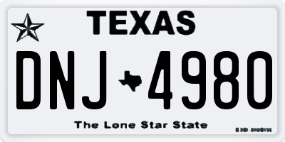 TX license plate DNJ4980