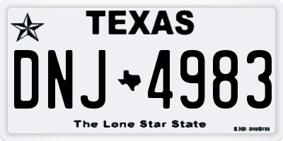 TX license plate DNJ4983