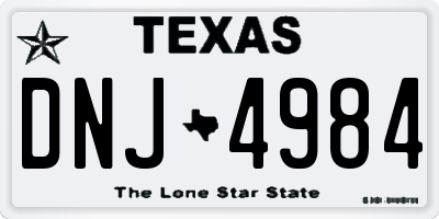 TX license plate DNJ4984