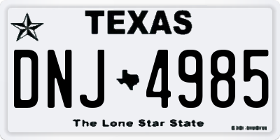TX license plate DNJ4985