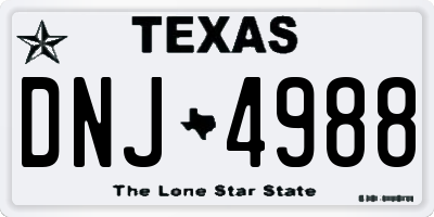TX license plate DNJ4988