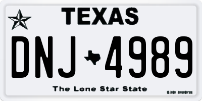 TX license plate DNJ4989