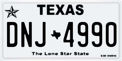 TX license plate DNJ4990