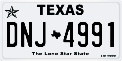 TX license plate DNJ4991