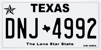 TX license plate DNJ4992