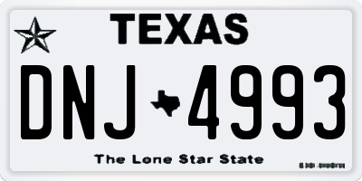 TX license plate DNJ4993