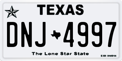 TX license plate DNJ4997