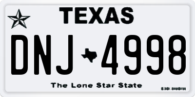 TX license plate DNJ4998