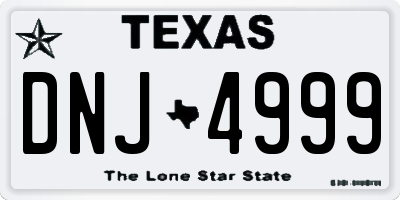 TX license plate DNJ4999