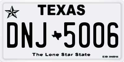TX license plate DNJ5006