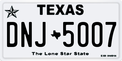 TX license plate DNJ5007