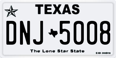 TX license plate DNJ5008