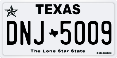 TX license plate DNJ5009