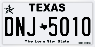 TX license plate DNJ5010