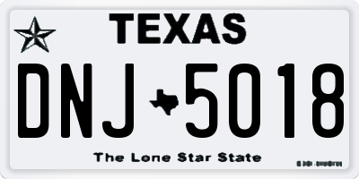 TX license plate DNJ5018